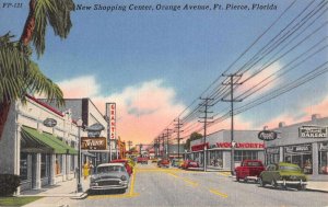 Fort Pierce Florida shopping center Orange Avenue vintage pc CC799