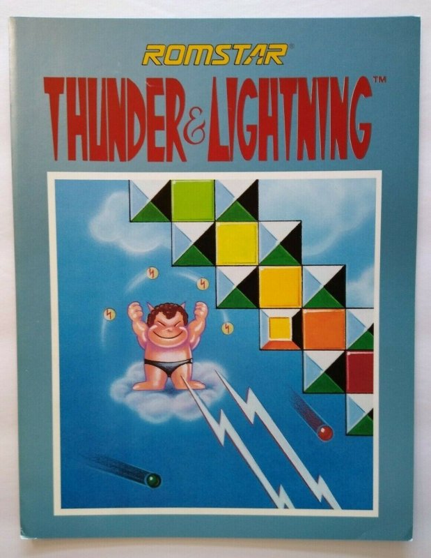 Romstar Thunder & Lightning Arcade FLYER Original Video Game Art Print Sheet '90 