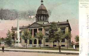 Vintage Postcard 1907 Macklenburg County Court House Charlotte North Carolina NC