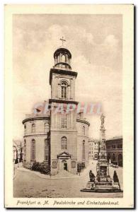 Old Postcard Frankfurt a M und Paulskirche Einheitsdenkmal