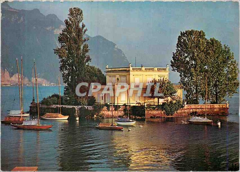 Modern Postcard Island Salagnon in Montreux