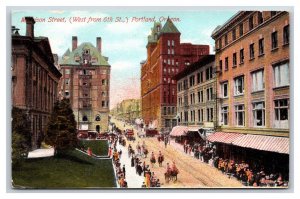 Madison Street View West From 6th Portland Oregon OR 1910 DB Postcard W10