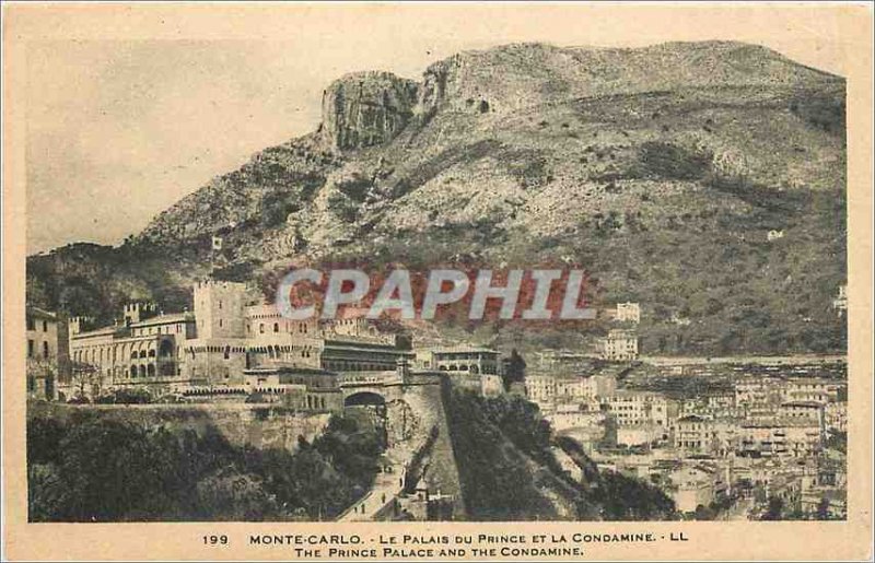 'Old Postcard MONTE CARLO - The Prince''s Palace and the Condamine'