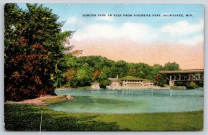 Milwaukee Wisconsin~Gordon Park As Seen From Riverside~EC Kropp~Vintage Linen PC