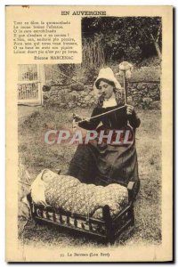 Old Postcard Doll Cradle In Auvergne lou bret