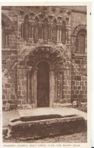 Scotland Postcard - Dalmeny Church - The South Door - Ref 6088A