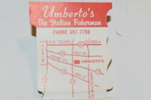 Umberto's The Italian Fisherman Streamwood Illinois Map Matchbook