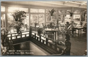 JAPAN MIYANOSHITA FUJIYA HOTEL SUN PARLOR ANTIQUE REAL PHOTO POSTCARD RPPC