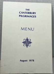 Vintage 1978 The Canterbury Pilgrimages Restaurant Menu