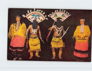 Postcard - Apache Indian Gahn Dance, Museum Of The American Indian - New York