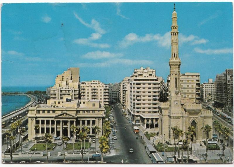 Egypt, Alexandria, Kaed Ibrahim Mosque, 1984 used Postcard