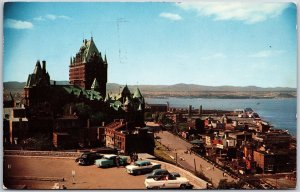 1958 Quebec Canada View Citadel Chateau Frontenac Hotel & Duff Posted Postcard