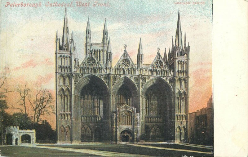 Postcard UK England Peterborough, Northamptonshire cathedral