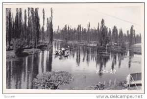 RP, Gondola Like Boats Called “Trajineras, Xochimilco, Mexico, 1930-1950s #2