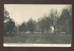 GRINNELL IOWA GRINNELL COLLEGE CAMPUS VIEW VINTAGE POSTCARD IA. 1908