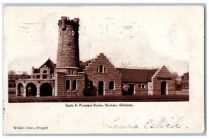 1909 Santa Fe Passenger Station Tower Building Shawnee Oklahoma Vintage Postcard 