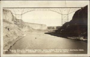 Twin Falls Jerome ID Bridge c1927 Real Photo Postcard