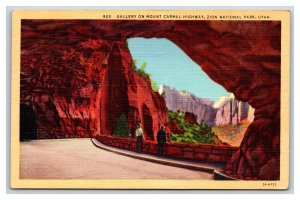 Gallery on Mt Carmel Highway Zion National Park Utah UT Linen Postcard N19