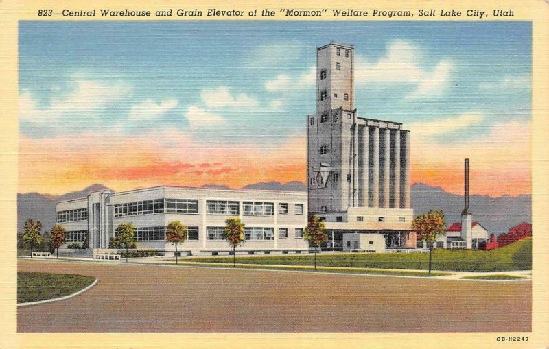 SALT LAKE CITY, UT Utah MORMON WELFARE PROGRAM~Central Warehouse c1940s Postcard