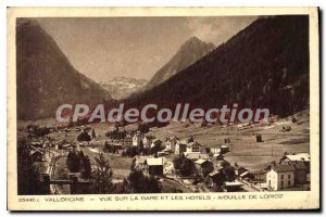 Postcard Old Vallorcine View On The Train And The Needle Hotels From Lorioz