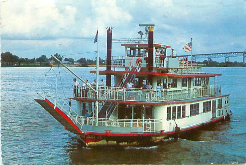 Postcard Steamboat Ferry Boat Paddle Ship MV Mark Twain Sternwheel  # 3174A