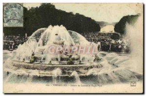 Old Postcard Versailles Latona fountain and green carpet
