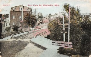 J60/ Middleville Michigan Postcard c1910 East Main Street Bridge 69