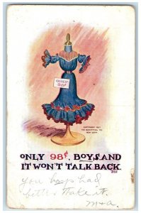 1910 Only 98 Boys And It Won't Talk Back Dress Durham Missouri MO Postcard