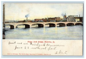 1907 Melan Arch Bridge View Waterloo Iowa IA Posted Antique Postcard