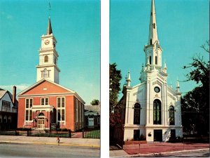 2~Postcards Salem NJ New Jersey FIRST BAPTIST CHURCH & FIRST PRESBYTERIAN CHURCH