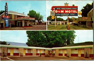 D & M Motel Multi View Hwy 70 Forrest City AR Vintage Postcard C50