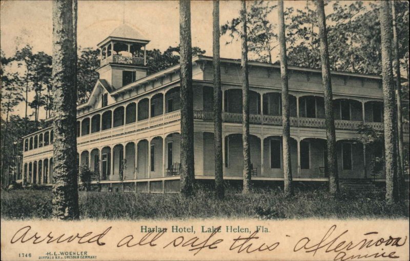 Lake Helen FL Harlan Hotel c1905 Postcard