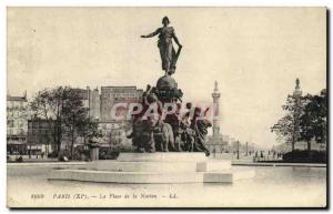 Old Postcard Paris Place de la Nation