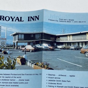 1970s Royal Inn, Crescent City California, Fold-out Brochure -