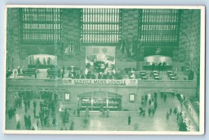 New York City New York Postcard Service Men Lounge Grand Central Terminal 1940