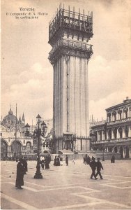 US21 Europe postcard Italy Venice campanile di S. Marco under construction RARE