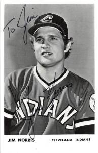 D5/ Sports Postcard Baseball c1970s RPPC Jim Norris Cleveland Indians Autograph