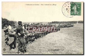 Old Postcard Militaria L & # 39infanterie combat fire at will on 4 rows