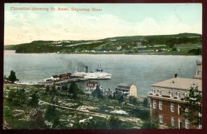 dc1596 - CHICOUTIMI Quebec 1909 Saguenay River. Steamer in Harbor