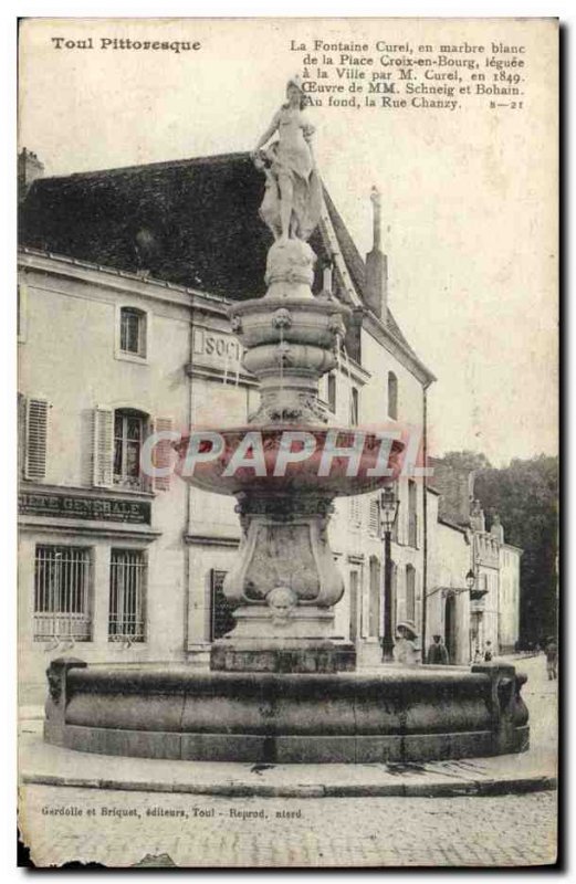 Old Postcard Toul Picturesque La Fontaine Curel