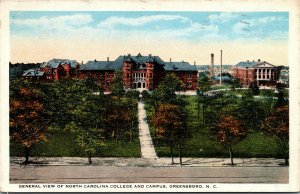 Vtg 1920s North Carolina College and Campus Greensboro NC Postcard