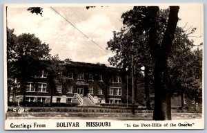 K45/ Bolivar Missouri RPPC Postcard c40-50s School Building 492