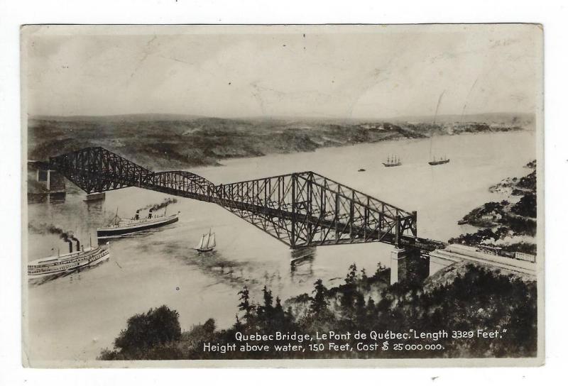 1929 Canada Picture Postcard - Quebec Bridge - (AP29)