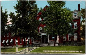 Postcard MD Cumberland  Western Maryland Hospital