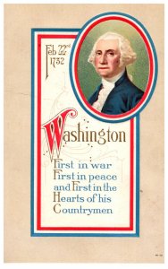 Washingtons Birthday , Poem and Potrait