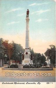 Statue Postcard Louisville, KY, USA Confederate Monument
