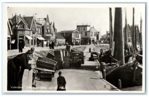 Volendam Netherlands RPPC Photo Postcard Saturday Afternoon at Harbour c1930's