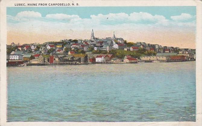 Maine Lubec View From Campobello New Brunswick 1931