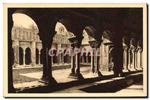 Postcard Ancient Arles sur Rhone Court of Cloitre Saint Trophime and bell tow...