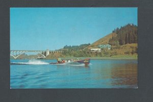 Post Card Oregon Rouge River Mail Boat Goes On 64 Mile Round Trip To Agnes---